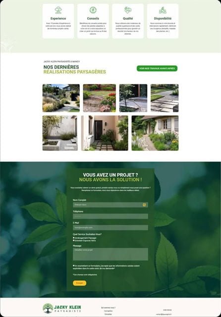 prix site web paysagiste